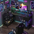 thumbnail image 6 of CONCETTA 47 inch L-Shaped Gaming Desk - Reversible with LED Lighting, Power Outlets & Double-Tier Storage, for Home Office Black, 6 of 8