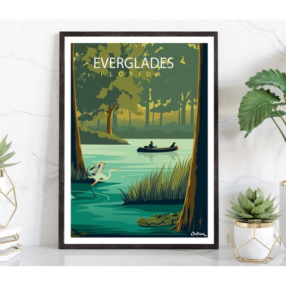 Everglades Florida, Travel Print, Modern Wall Art Home Decor #1059, 12x18 UNFRAMED