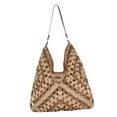 thumbnail image 3 of Bolso de hombro tejido de crochet informal para verano, ideal para playa, viajes y vacaciones. Beige caqui, 3 of 9