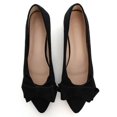 thumbnail image 3 of Zapatillas de ballet SAILING LU Bow-Knot para mujer, ante negras, talla 4.5, 3 of 7