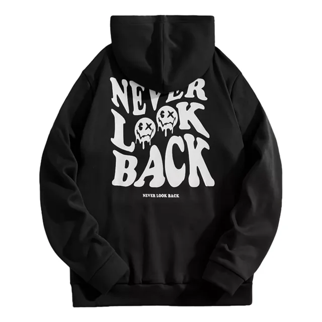 Sudadera De Hombre Negra Hoodies Hombre Moda Forro Térmico