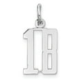 thumbnail image 1 of Sterling Silver Rhodium-plated Small Elongated Pol Number 18 Charm, 1 of 2