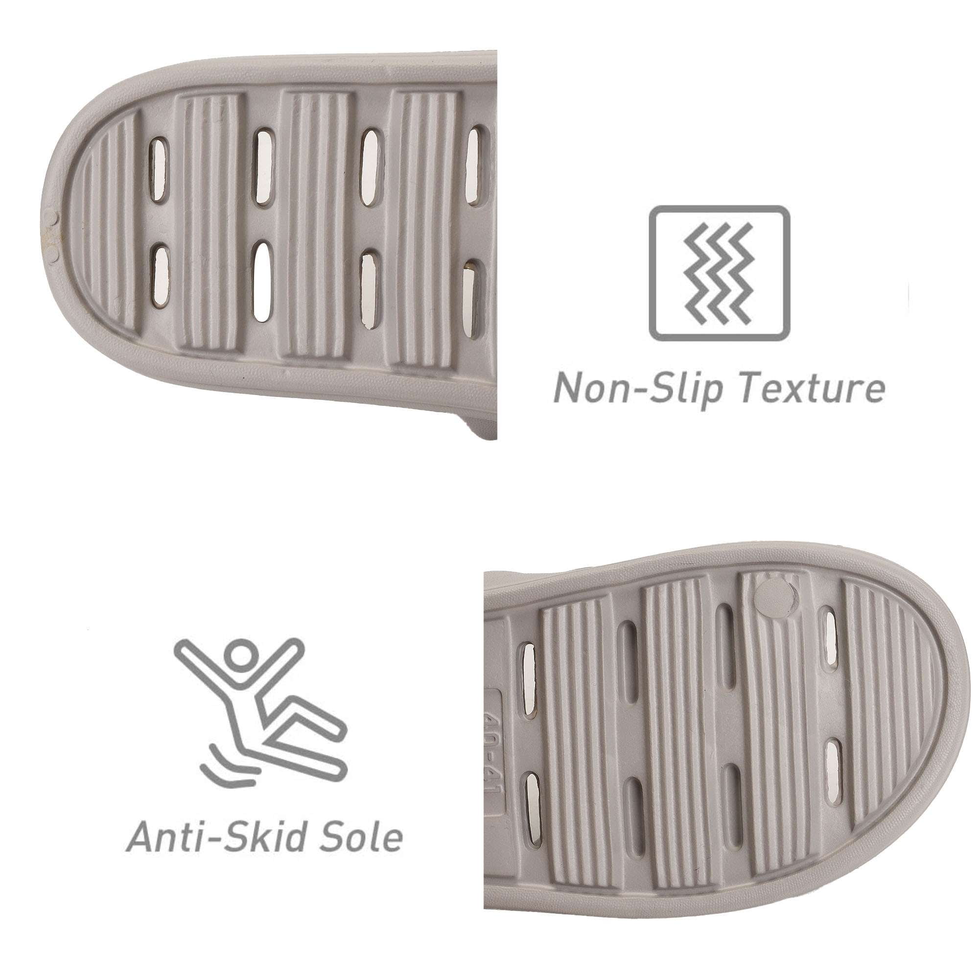 Shower Slippers for Women Men Non-Slip Quick Drying Slide Sandals Bathroom Comfort House Shoes with Drain Holes for Indoor Home Beach Pool