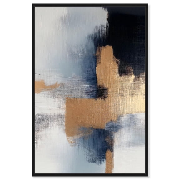 Earl Indigo II Canvas Coastal Abstract by Art Remedy, Black Frame, 10" x 15"