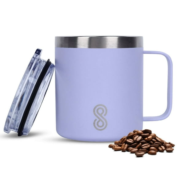 SINT Tumbler, 12 OZ Stainless Steel Vacuum Insulated Travel Mug, Durable Coffee Cup with Splash Proof Lid, Purple