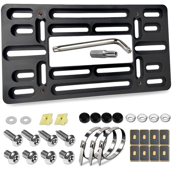 Soporte para matrícula FBJTDQ, parachoques delantero universal, negro
