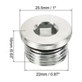 thumbnail image 2 of Tapa de ajuste de cabeza hexagonal interna Uxcell, tapón de socket de acero con rosca macho y anillo de sellado 7/8-14UNF 1, 2 of 5