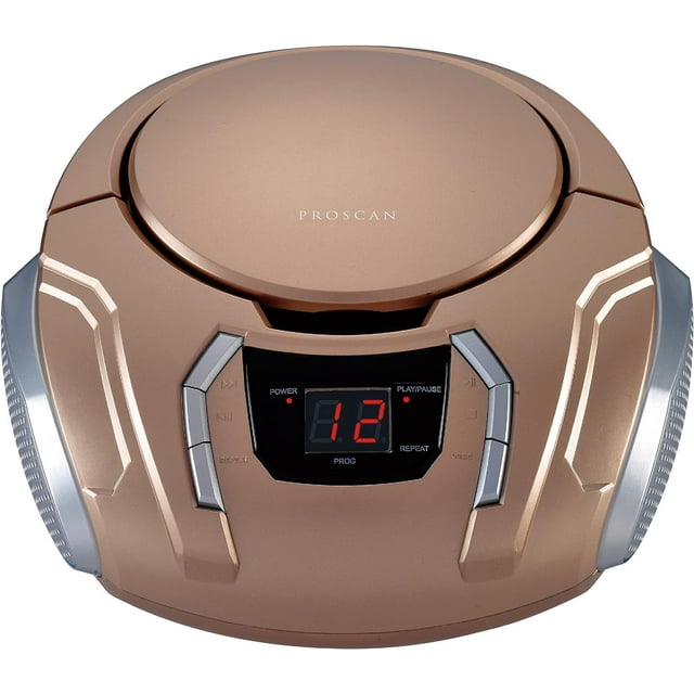 Reproductor de CD portátil SYLVANIA SRCD261-B-CHAMPAGNE con radio AM/FM