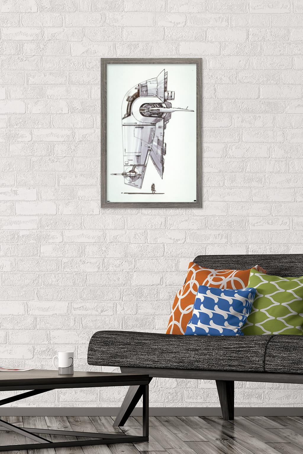 Star Wars: Saga - Boba Fett - Ship Wall Poster, 14.725" x 22.375", Framed