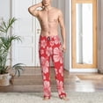 thumbnail image 2 of Balery Red Hibiscus Flower Pantalones de pijama para hombre, pijama ultraligero, pantalón de descanso-Medium, 2 of 6