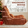 thumbnail image 3 of Bean Bag Chair for Adults with Lumbar support pillow Memory Foam Giant Bean Bag Sofa with Corduroy Material Lazy Sofa for Living Room Bedroom Dorm Office, Orange, 3 of 7