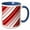 Blue/White, variant on 3drose, Horizontal Two Tone Red and White Candy Stripes. Peppermint Stick Stripe., 11oz Mug