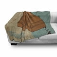 thumbnail image 3 of Chocolate Soft Flannel Fleece Throw Blanket, Vintage Chocolate Bar Poster Grunge Candy Treats Graphic Design, Cozy Plush for Indoor and Outdoor Use, 50" x 70", Cadet Blue Cinnamon, by Ambesonne, 3 of 6