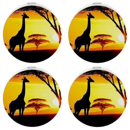 

YZUOUZY Bedside Lamps LED Lamp 4 Pack Giraffe Grasslands Trees Evening