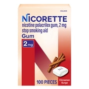 Nicorette Nicotine Gum, Stop Smoking Aids, 2 mg, Cinnamon Surge, 100 Count