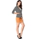 thumbnail image 3 of Blazer A Rayas Con Cierre De Botón Y Bolsillo Con Solapa Con Muesca Para Mujer Negro S, 3 of 6