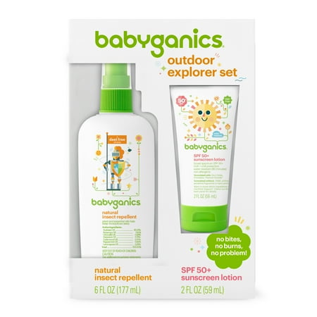 Babyganics Sunscreen Lotion 50 SPF and Bug Spray, 2oz/ 6oz