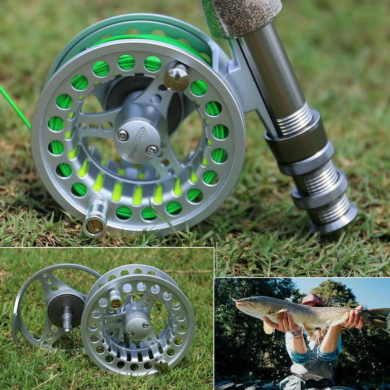 Sougayilang 2+1BB Fly Fishing Reels 5/6WT 1:1 Gear Ratio CNC-Machined Large  Arbor Fly Reel Fishing Tackle