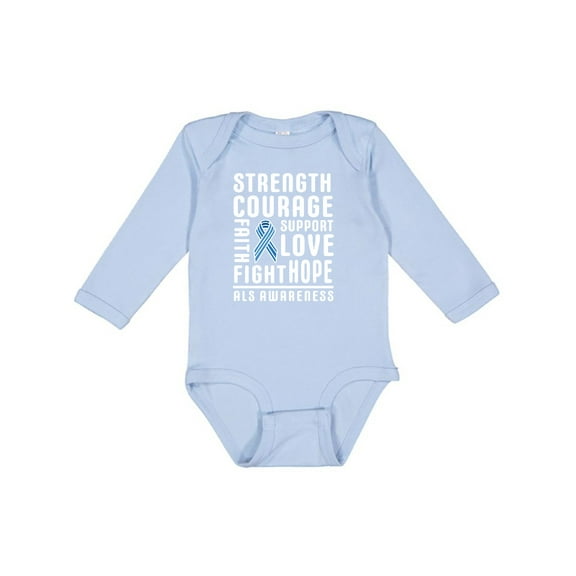 Inktastic ALS Awareness Strength Courage Support Boys or Girls Long Sleeve Baby Bodysuit