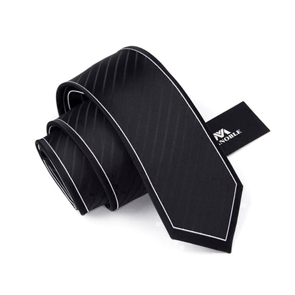 Yongchuantie Men's Striped Necktie Black 2.75 " Slim Tie Gift Box