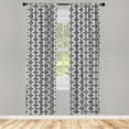 thumbnail image 3 of Ambesonne Irish Curtains, Old-Fashion Knot Motifs, Pair of 28"x84", Black White, 3 of 5