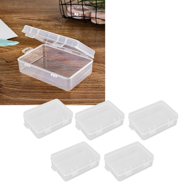 Caja De Almacenamiento Pequeña Transparente, Plástico Multiusos Duradero, Caja De Contenedor Pequeña Transparente Rectangular, Segura, 5 Piezas Con Tapa Con Bisagras Para
