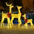 thumbnail image 5 of Zimtown Outdoor Christmas  3-Piece Lighted Reindeer Set 2-D for Outdoor Yard Decor LED Lights, Golden, 5 of 7