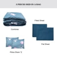 thumbnail image 2 of HGMart Bedding Comforter Set Bed In A Bag – 5 Pieces Luxury Microfiber Bedding Sets – 100% Polyester Bedroom Comforters, Twin Size, Blue Leaf, 2 of 6