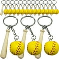 thumbnail image 1 of EeaseCA 16pcs Baseball Keychains Backpack Keyrings Bag Hanging Decoration Key Pendants, 1 of 7