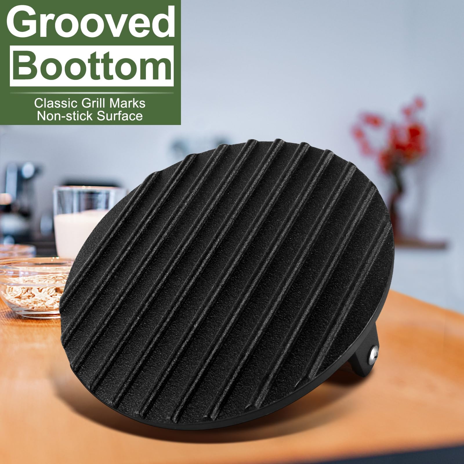 Mibote Griddle Accessories for Blackstone,12inch Heavy Duty Round Dome with Cast Iron Grill Bacon Press