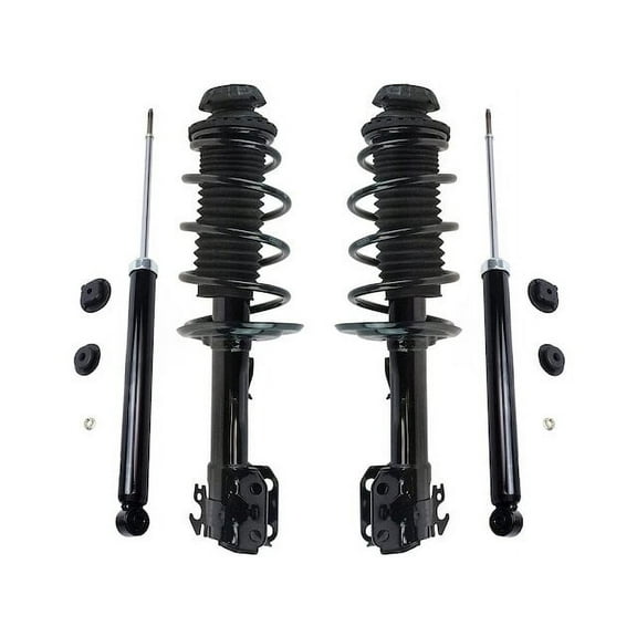 Front and Rear Suspension Strut and Shock Absorber Assembly Kit - Compatible with 2007 - 2012 Toyota Yaris Sedan 2008 2009 2010 2011