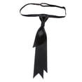thumbnail image 1 of Corbata para hombre, corbata fina preatada para mujer, pajarita ajustable, pajarita para uniforme, traje Esquina cóncava negra, 1 of 9