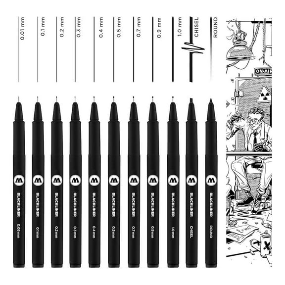 Blackliner Pen Complete Set, 11 Pens, 1 Set Each (200.485)