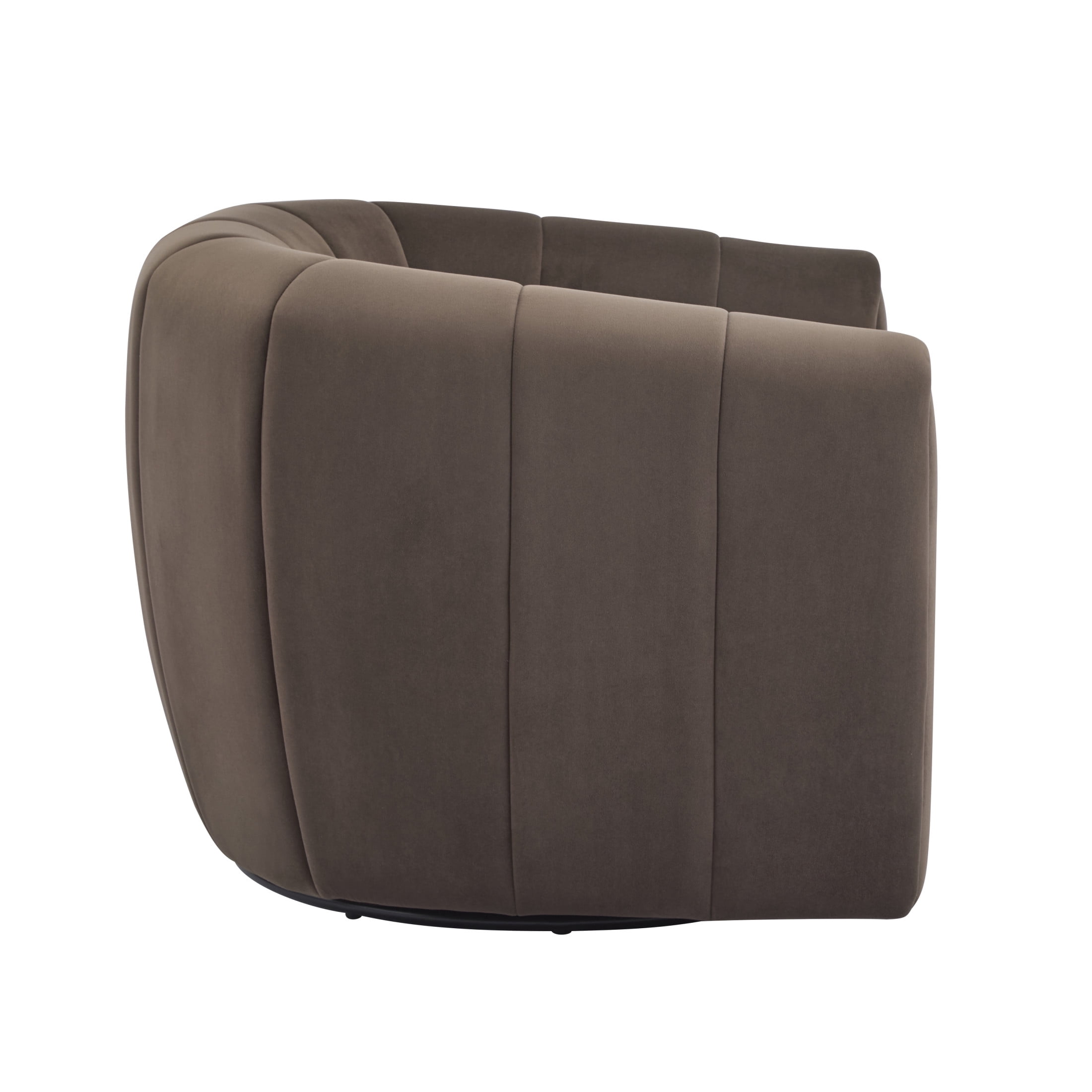 Christopher Knight Home 360° Swivel Club Chair with Premium Velvet Upholstery, Tub Back Design, Dark Brown