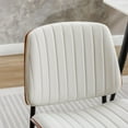 thumbnail image 5 of Faux Leather Dining Chairs, Retro Dining Chair with Black Metal Legs, Upholstered Dining Chairs, Accent Desk Chair for Dining Room, Kitchen, Vanity, Living Room(White,Set of 6), 5 of 8