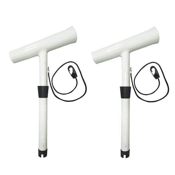 MARINE CITY Fishing Rod Holder Outrigger Plug-in Rod Pod White Powder Coated Aluminum, Durable, Easy Installation for Boats, Marines, Ships & Yachts Pack of 2