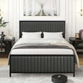thumbnail image 3 of VECELO Full Size Metal Platform Bed Frame, Modern Upholstered Tufted Headboard and Footboard, No Box Spring Needed, Gray, 3 of 9