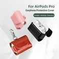 thumbnail image 2 of Earphone Protective Cover Anti-scratch Shock-proof Waterproof Solid Color Faux Leather Bluetooth-compatible Earbud Case for AirPods 3/Pro, 2 of 11