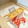 thumbnail image 5 of Bamboo Bathtub Rack Bath Tub Serving Tray Toilet Extendable Shelf Bath Phone Holder, 5 of 5