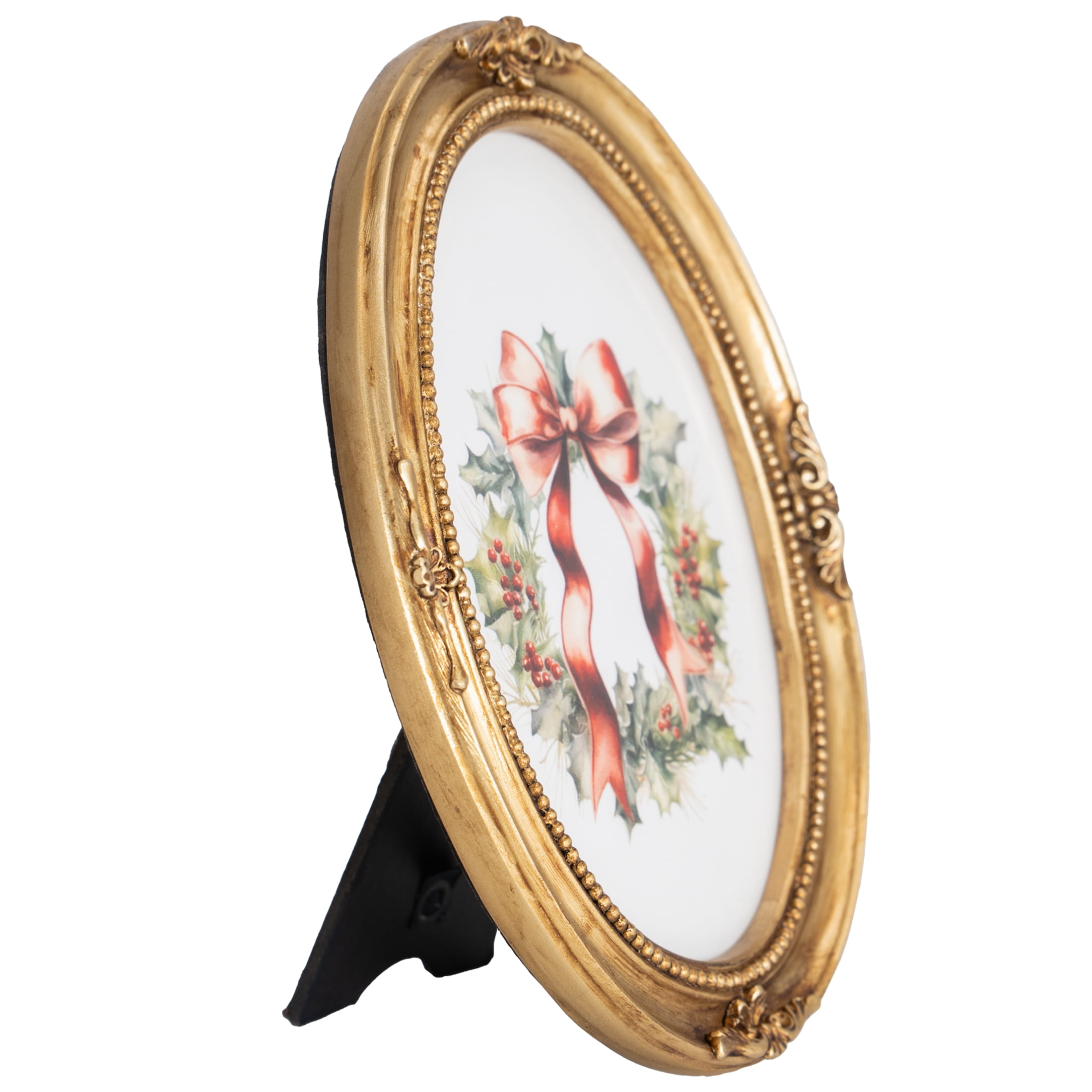 My Texas House Wreath Print in Frame Christmas Decoration, Multicolor, 7"