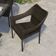 thumbnail image 4 of Flash Furniture Ethan Set of 2 Commercial Grade Stacking Patio Chairs, All Weather PE Rattan Wicker Patio Dining Chairs in Espresso, 4 of 12