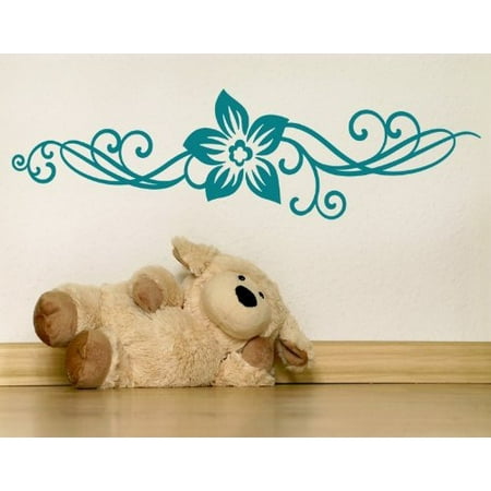 Two Murals (Floral Ornament II Wall Decal - wall decal, sticker, mural vinyl art home decor - 2804 - White, 16in x)