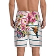 thumbnail image 3 of Naloa Bird and Floral Men's Short Pajama Pants, Lounge Comfort Shorts with Elasticized Waistband and Side Pockets - XX-Large, 3 of 9