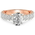 thumbnail image 3 of 4 Carat IGI Certified Oval Shape Lab Grown Diamond Engagement Ring | 14K Rose Gold |Lillian Oval Shape Side Diamond Eternity Diamond Ring | FG-VS1-VS2 Quality Friendly Diamonds, 3 of 5