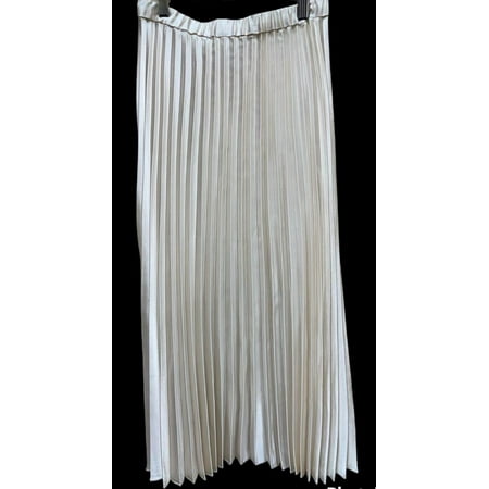 Anne Klein ANNE WHITE Textured Satin MIDI Skirt, US 2X-Small