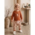 thumbnail image 5 of RUINIXCW Western Baby Boy Cowboy Outfit My First Rodeo Newborn Baby Boy Hospital Coming Home Clothes Infant Highland Cow Print Long Sleeve Romper and Pants Hat Set, 5 of 9