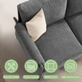 thumbnail image 2 of LEISLAND Modern Contemporary 100% Linen Removable Low-Back Cushion Small Couch, Dark Grey, 2 of 7