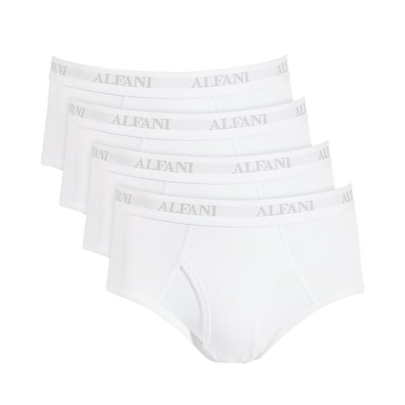 Alfani Men Regular fit 4 Pack Briefs Underwear Large White Moisture Wicking