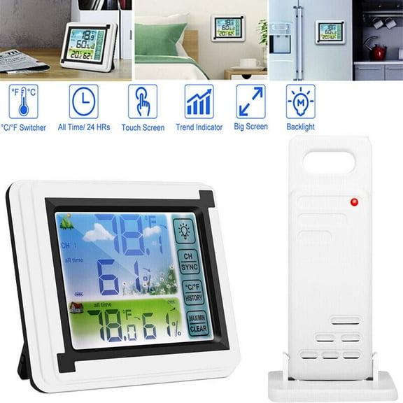 NefLaca  LCD Digital Weather Station, Clock Calendar, Indoor Outdoor Wireless Thermometer  With Backlight