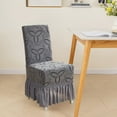 thumbnail image 6 of Stretch Chair Covers Jacquard Dining Chair Covers Spandex Stretch with Skirt Wedding Slipcovers Seat Case, 6 of 7